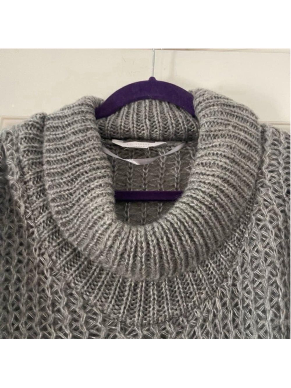 LC Lauren Conrad Heather Gray Knit Poncho Sweater - One Size - EUC - Picture 5 of 6